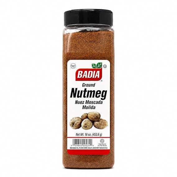 Badia Ground Nutmeg, 16 oz - Premium Spice for Baking & Cooking | Aromatic Flavor for Sweet Savory Dishes