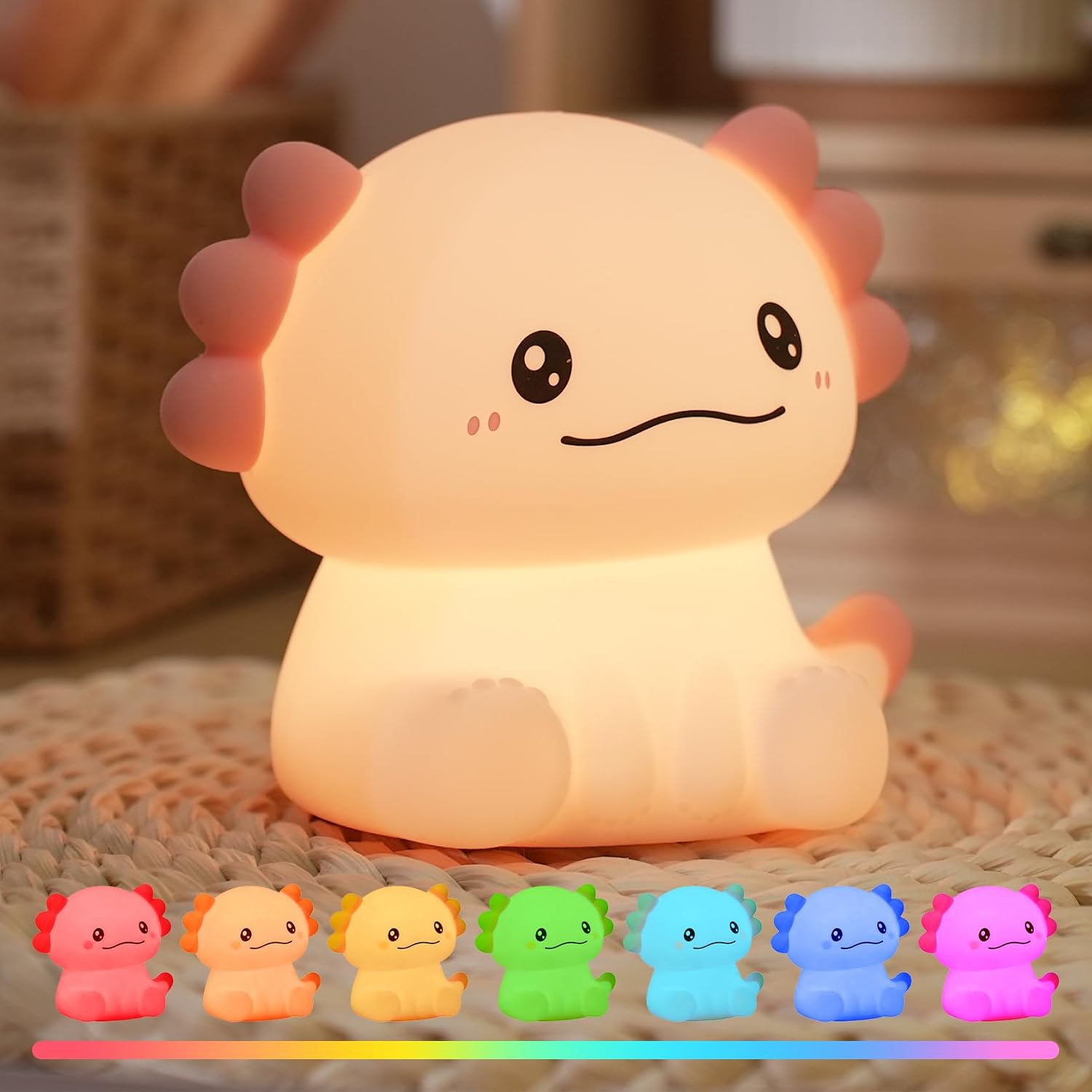 Night Light, Touch Light, USB Rechargeable, 3 Levels of Dimming, Timer, Bedside Lamp, Cute, Silicone, Night Light, Stand Function, Indirect Lighting, Power Outage Light, Eye Friendly LED Light