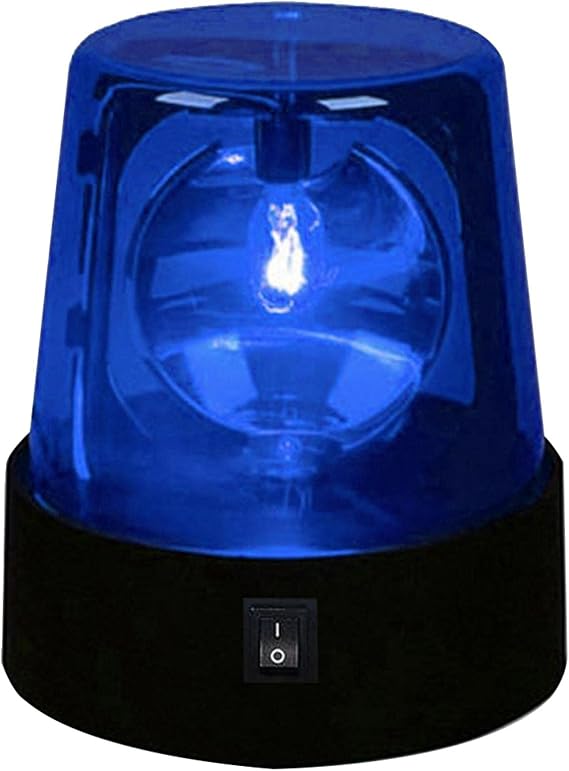 3inch Blue LED Police Car Siren Strobe Light, 360 Degree Rotation, Battery Powered