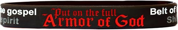 1 Armor of God Silicone Wristband Bracelet Ephesians 6:10-18