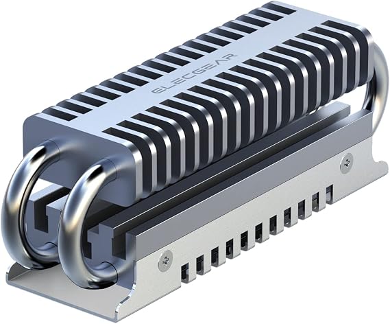 ElecGear M.2 2280 SSD Heatsink, EL-80P Heat Pipe + Double Deck Solid Aluminum Heat Sink Cooler for 80mm PCIe NVMe and SATA NGFF M2 SSD Internal Solid State Drive Memory, Thermal Pads Included