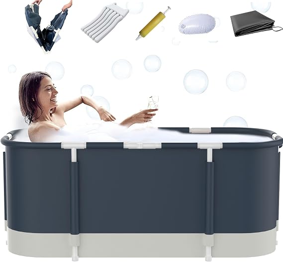 Portable Bathtub For Shower Stall, Large 45.3 inch Foldable Soaking Bathing Tub for Adults, Separate Family Bathroom Japanese SPA Collapsible Tub, Ideal for Hot Bath Ice Bath Drain Specifications