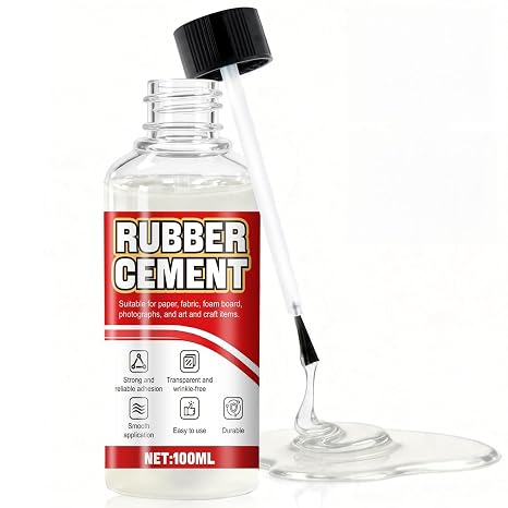 Rubber Cement, Quick Drying, No Bubbles Wrinkles, Water Weather Resistant