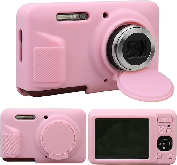 RAIALL Case for KODAK PIXPRO FZ55 Digital Camera, Soft Silicone Protective Case for KODAK PIXPRO FZ55 Vlogging Camera, Lightweight FZ55 Camera Case Cover Grip Body Skin, Pink