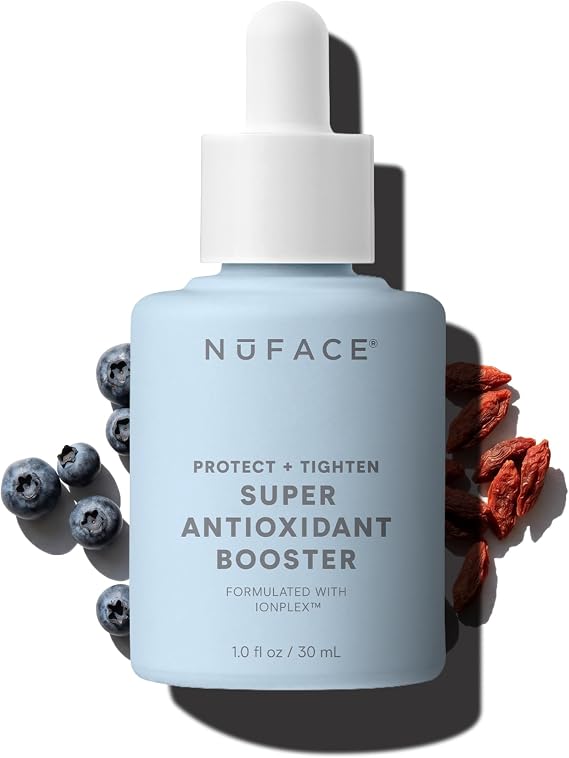 NuFACE Super Booster Antioxidant Serum - Skin Firming & Brightening Serum to Shield and Protect Against Blue Light - Firming Facial Serum for Enhancing NuFACE Microcurrent Device Results (1 oz)