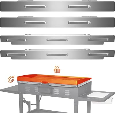 Sararoom Wind Guards for Blackstone 36 Inch Griddle, Blackstone Griddle Accessories, Protect Flame Hold Heat, Stainless Steel Magnetic Wind Screen for Rear Grease Cup, Hood and Side Shelf