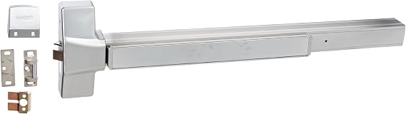 Hager 4500 Series Stainless Steel/Zinc Grade 1 Heavy Duty Rim Type Exit Device, 36" Length, Satin Chrome Finish