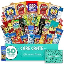 Men's Hearty Snack Box - Ultimate Man Care Package ( 50 piece Snack Pack ) Jerky, Nuts, Chips and Pretzels Variety Pack - The Care Crate Co.