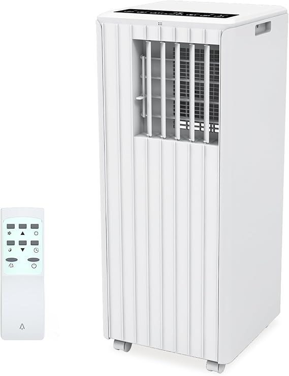 8000 Btus Portable Air Conditioners, Portable AC Cools up to 350 Sq. Ft, Efficient Cooling Room Air Conditioner with Remote Control, Dehumidifier, 3-in-1 Floor Standing Air Conditioner, White