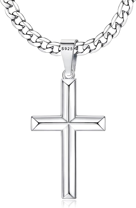 MILACOLATO 925 Sterling Silver Cross Necklace for Men Women 16-30 Inches