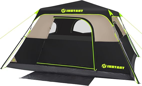 Instant Tent, 6 Person Blackout Tents for Camping with Top Rainfly | 60s Easy Setup Pop Up Tent, Waterproof & Light-Blocking Cabin Camping Tent for Family,Expandable Carry Bag,10'L X 9'W X 6.1'H