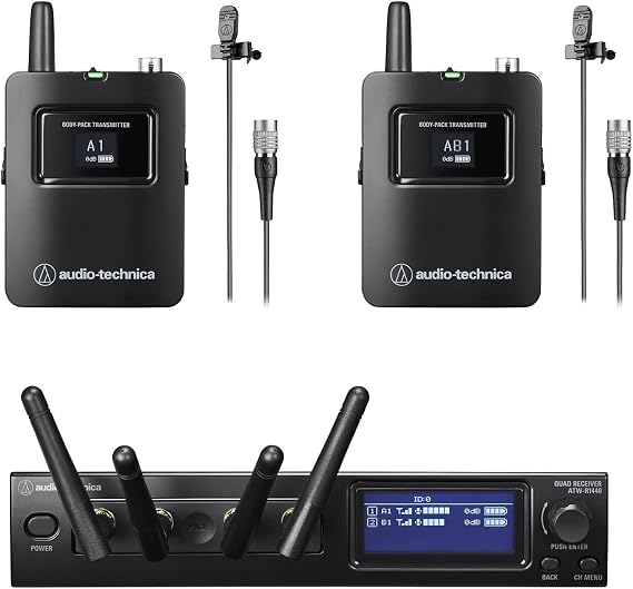 Audio Technica ATW-1421/L Digital Dual Lavalier Microphone System with Receiver