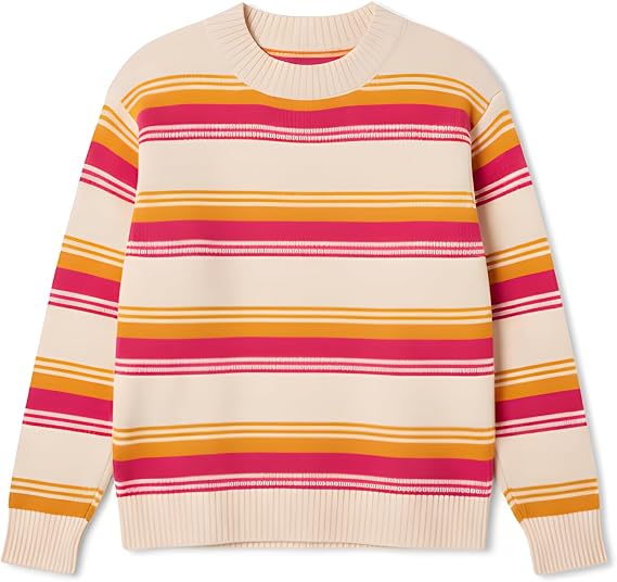 Super Soft Cozy Striped Sweater for Women - Girls Adult Teens Pullover Plus Cosplay Halloween Costumes