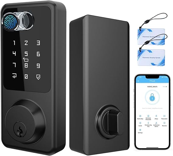Smart Door Lock, Fingerprint Door Lock with Touchscreen Keypad