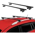 OMAC Roof Rack Cross Bars for Subaru XV Crosstrek 2013-2017 Lockable 198Lbs Aluminium Black 2Pcs fits Cargo Carriers Kayak Canoe Bike Snowboard