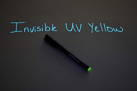 DirectGlow Invisible UV Blacklight Reactive Pen Ink Marker (Yellow, 1 Marker)