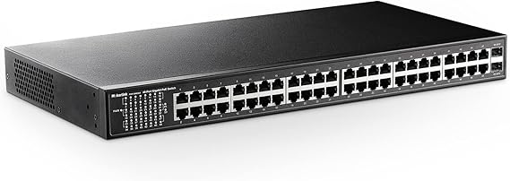 MokerLink 48 Port PoE Gigabit Switch, 2 Gigabit SFP, IEEE802.3af/at/bt 400W, Metal Rackmount Unmanaged Plug and Play Ethernet Switch