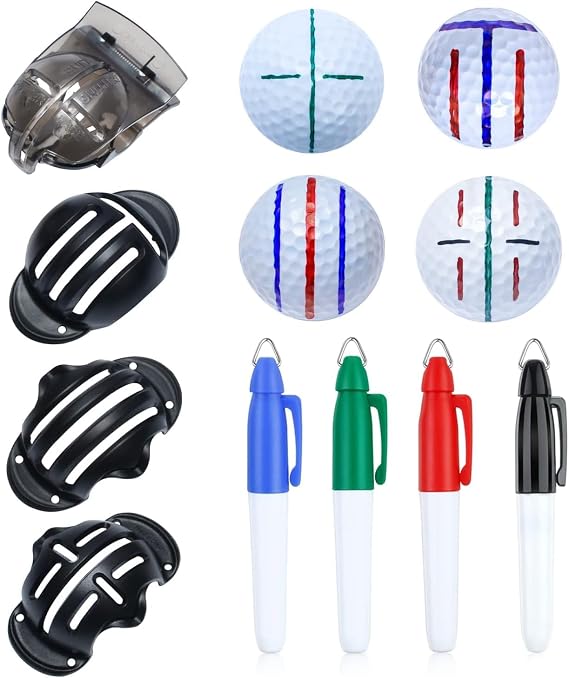 Precision 8 Pack Golf Ball Marker Golf Ball Line Drawing Marker 4Golf Ball Liner Golf Ball Marking Tool Golf Accessories Golf Ball Alignment Marking Tool