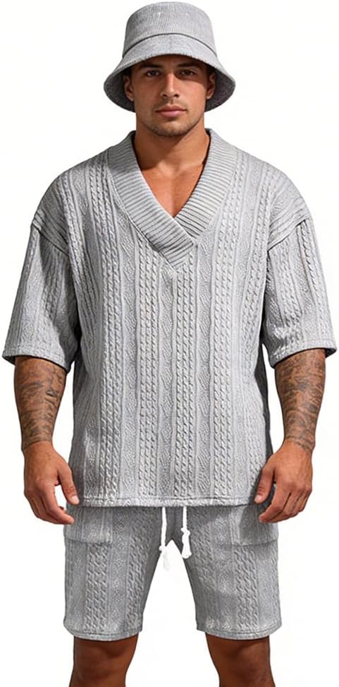 Mens Short Sets 2 Piece Outfits Fashion Beach Summer Casual Vacation