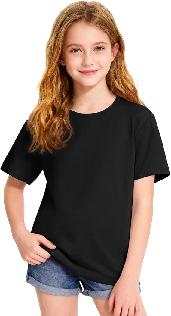 Girls Short Sleeve T-Shirts Oversize Top Shirt for Tween Girl Trendy Clothes Size 5-14 Years
