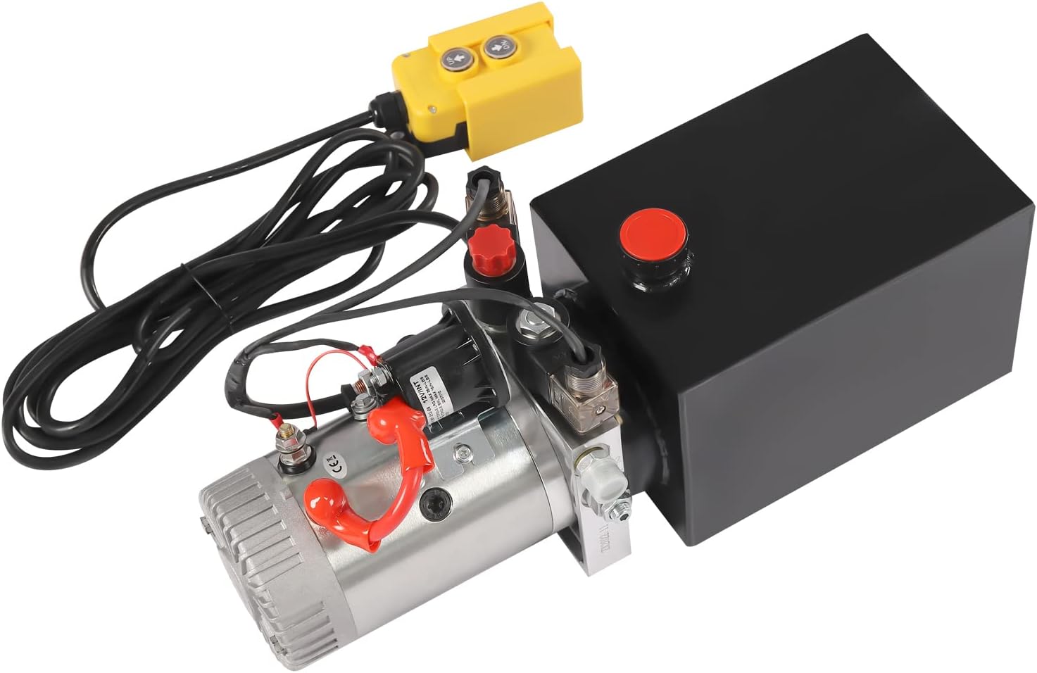 Hydraulic Power Unit, 6 Quart Hydraulic Power Unit Electric Hydraulic Pump, 12V DC Hydraulic Power Unit Double Action, Car Lift Hydraulic Power Unit - Double Solenoid Hydraulic Power Pack Unit