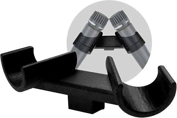 Fredman Technique SM57 Mic Clip 55 Degree Double Shure SM57 Microphone Clip for Studio Recording Live Music with Threaded Attachment