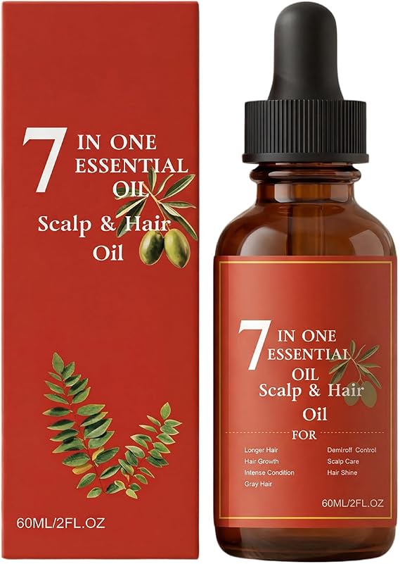 Halora Hair Care Oil, Hair Grow 7 One Serum, Deep Scalp Nourishing Hair For Thicker Fuller Hair, Repair Dry Hairs, Strengthen Roots, Lightweight Non-Greasy Formula For Men & Women (1pc)