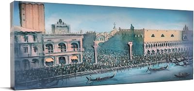 Fine Art Canvas City of Water, Canvas Wall Decor by Artist Glen Piltch for Living Room, Bedroom, Bathroom, Kitchen, Office, Bar, Dining & Guest Room - Ready to Hang