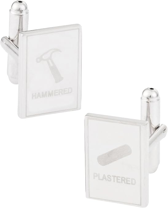 Cuff-Daddy Hammered and Plastered Drunk Cufflinks with Presentation Box