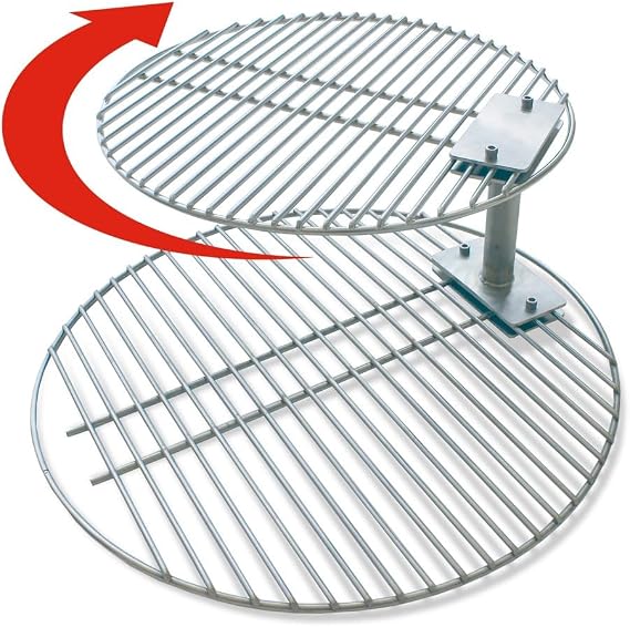 BBQ Plus Smokeware Small Swivel Grate Stacker Combo 11" Inch Grid with 3" Inch Stacker - Kamado Joe/Akorn Junior/Big Green Egg MiniMax (Does Not Include Bottom Grate)
