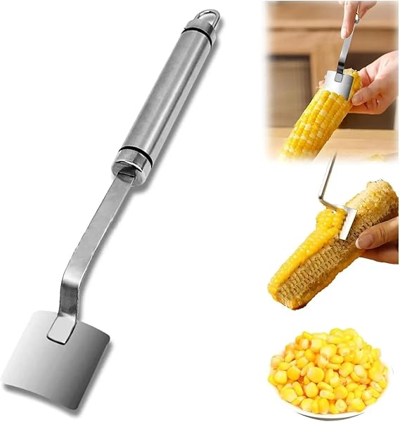 Corn Peeler,Corn on The Cob Remover,Manually Operated Corn Kernel Stripper Handle(Style 2)