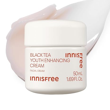 innisfree Black Tea Youth Cream | Hydrating Korean Moisturizer with Hyaluronic Acid for Radiance, Firm Skin and Visible Anti-Aging Benefits