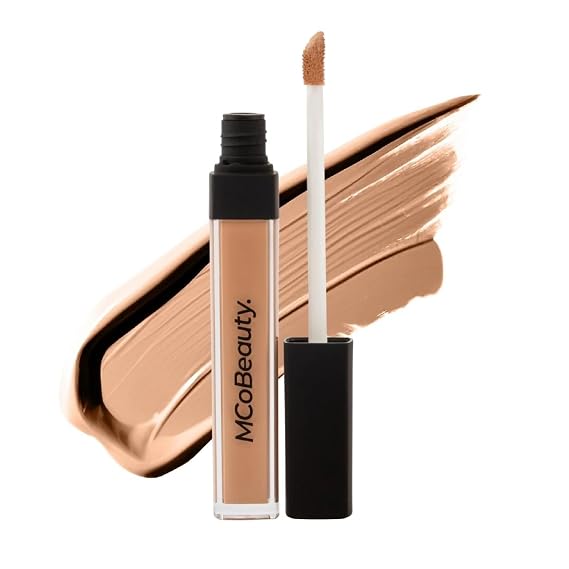 MCoBeauty Brighten & Perfect Cream Concealer - 2 Medium Deep Bronze | Buildable Coverage, Under Eye Brightening, Hydrating Vitamin E Hyaluronic Acid & Aloe, Crease Resistant Wear