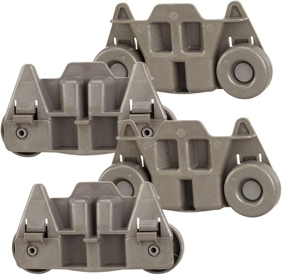 W10195416 Dishwasher Lower Rack, 4 Pack Lower Dishrack Replacement, Compatible with Kitchenaid Whirlpool Maytag Kenmore Dishwasher Parts W10195416V, W10195420 PS11722152