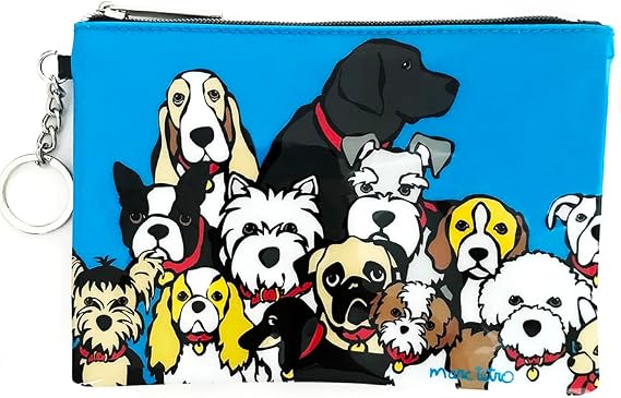 Dog Group Zip Pouch Cosmetics Case by Marc Tetro