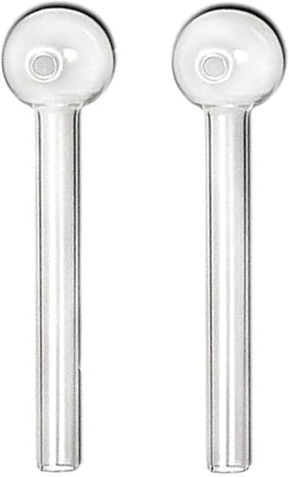 Fenny's Creations Glass Oil Burner Pipe (2mm) Thick 4.0" Length Clear Glass for Oil Rigs Glass (Oil Burner Pipe 2pcs)