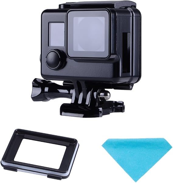 Suptig Protective case Black Charging case Wire Connectable Skeleton Protective Side Open Housing case for GoPro Hero 4 Hero 3+ Hero 3 camera
