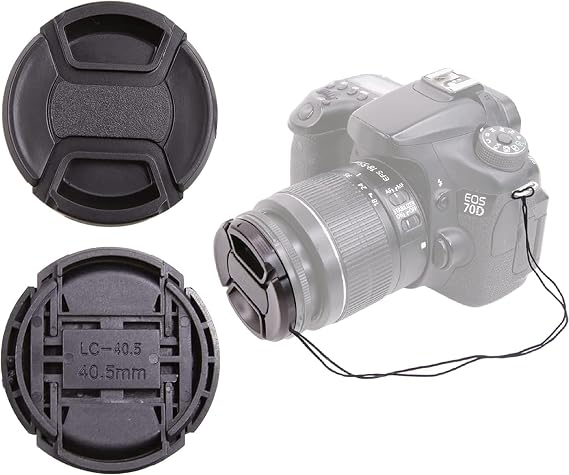 55MM Snap-On Front Lens Cap/Cover Compatible with Canon, Nikon, Sony, Pentax All DSLR Lenses Black