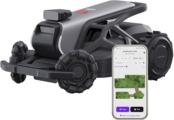 TRON Robot Lawn Mower,Wire-Free Robotic Lawnmower | Up to 1 Acre,300 Vision + RTK,AI Obstacle Avoidance,App Control, Robot Mower for 65% Slopes, 15Ah, IPX6,Cutting H1.23.5