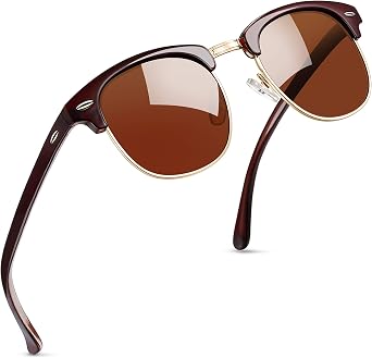 Joopin Vintage Sunglasses Half Frame Sun Glasses Polarized UV Protection Browline Shades for Women Men