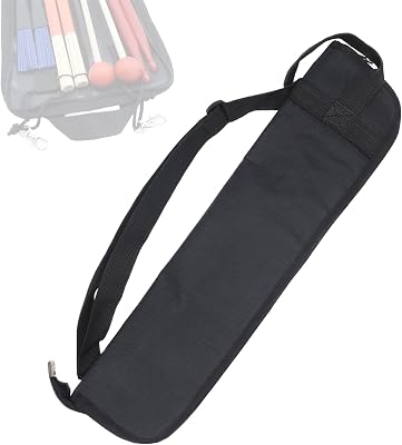 Portable Drumstick Bag - Small Storage Case With Hooks Inside for Drum Set Mallet and Percussion Sticks