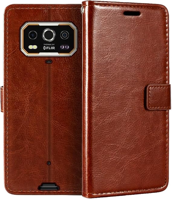 Wallet Leather Case for Armor 27T Pro - Brown