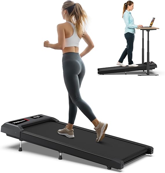 WELLFIT Incline Walking Pad Treadmill - Under Desk Treadmills with 3% 6% 10% Incline, 29lbs Lightweight 265lbs Capacity Smart Portable Treadmill for Home Small, Works with KINOMAP Apple Health
