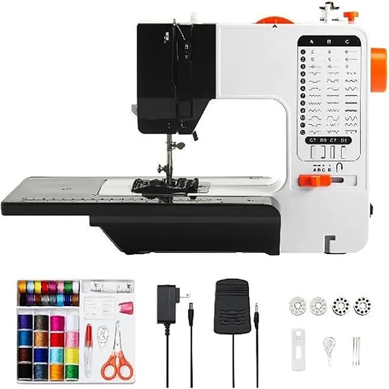 Computerized Sewing Machine Embroidery Machine with Two Speeds 38 Integrated Stitches and Sewing Pedal Suitable for Small to Medium Sewing Projects and Repairs