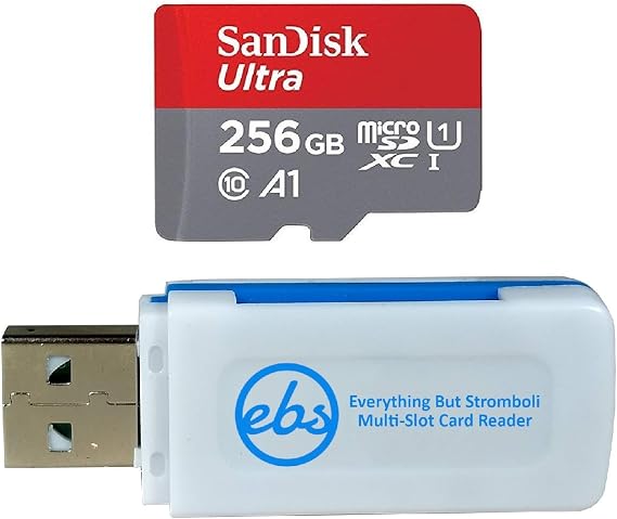 SanDisk Ultra Memory Card 256GB MicroSD for Nintendo Switch OLED Model Gaming System (SDSQUA4-256G-GN6MN) U1 UHS-I Class 10 Bundle with (1) Everything But Stromboli SD & MicroSDXC Card Reader