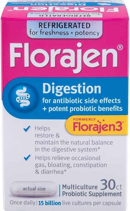 Florajen Digestion Dietary Supplement - 60 Capsules, Pack of 5