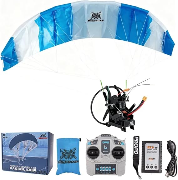 128CM Wingspan Remote Control Paraglider for Adults, 2.4G Electric Aerobatic GTS Mini RC Paraglider Model High-Altitude Stunt Flight Paraglider, Birthday Gift-RTF