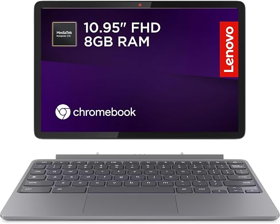 Lenovo IdeaPad Chromebook Duet | 11 Inch FHD+ 1200p Laptop | MediaTek Kompanio 838 | 8GB RAM | 128GB eMMC | Chrome OS | Folio Stand + Folio Keyboard