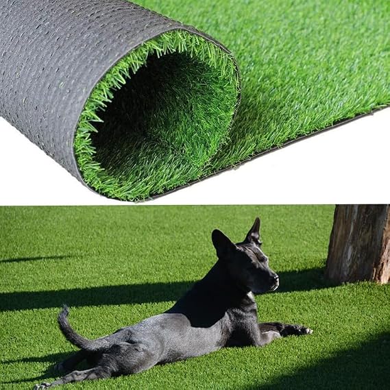 Artificial Grass Turf Rug 1x10 ft, Fake Grass for Dog, Patio | 0.7 Inch green faux grass mat, dog potty grass with drain holes, pet friendly, indoor outdoor rug, easy install & clean