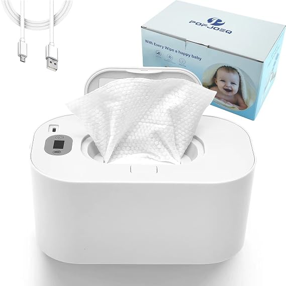 Wipe Warmer with Digital Display,Large Capacity Wipes Dispenser, 3 Modes of Temperature Heating Control,Warms Quickly and Evenly, Comfort and Safety for Baby!(White)